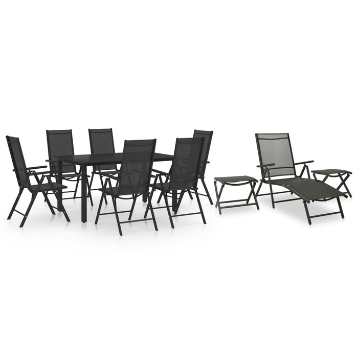 10 pcs. Garden dining group black and anthracite