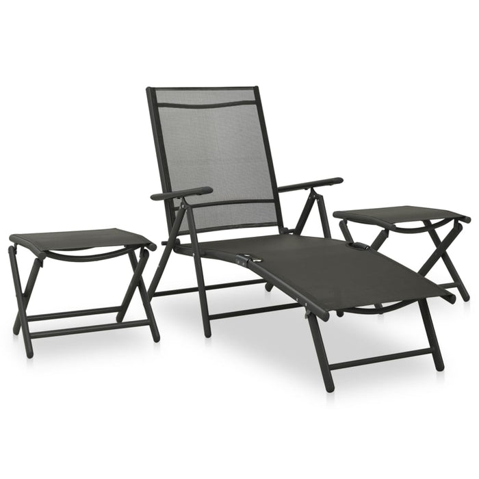 10 pcs. Garden dining group black and anthracite