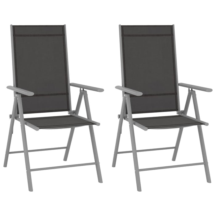 3-tlg. Bistro-Set Aluminium und Textilene Silbern