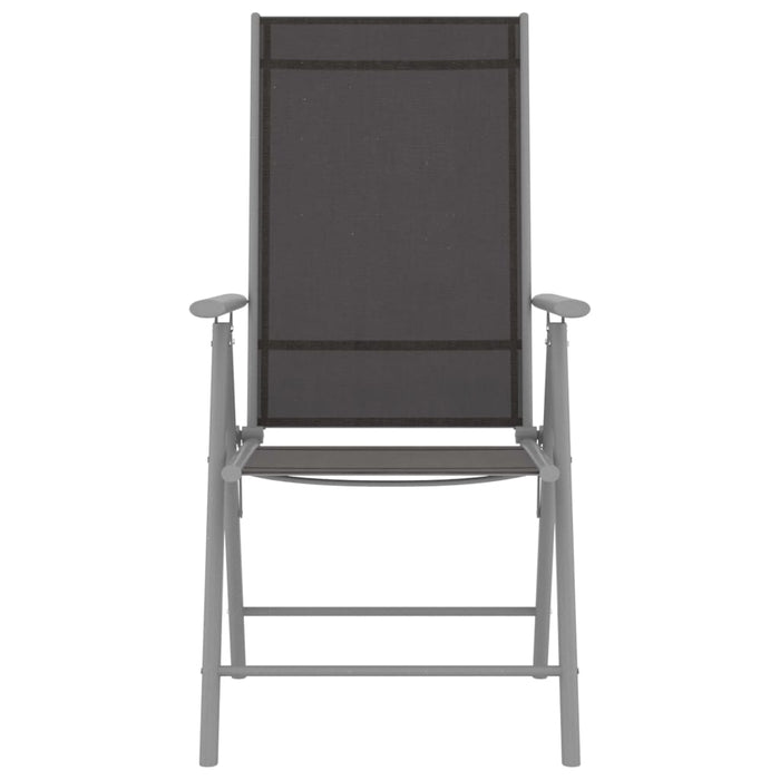 3-tlg. Bistro-Set Aluminium und Textilene Silbern