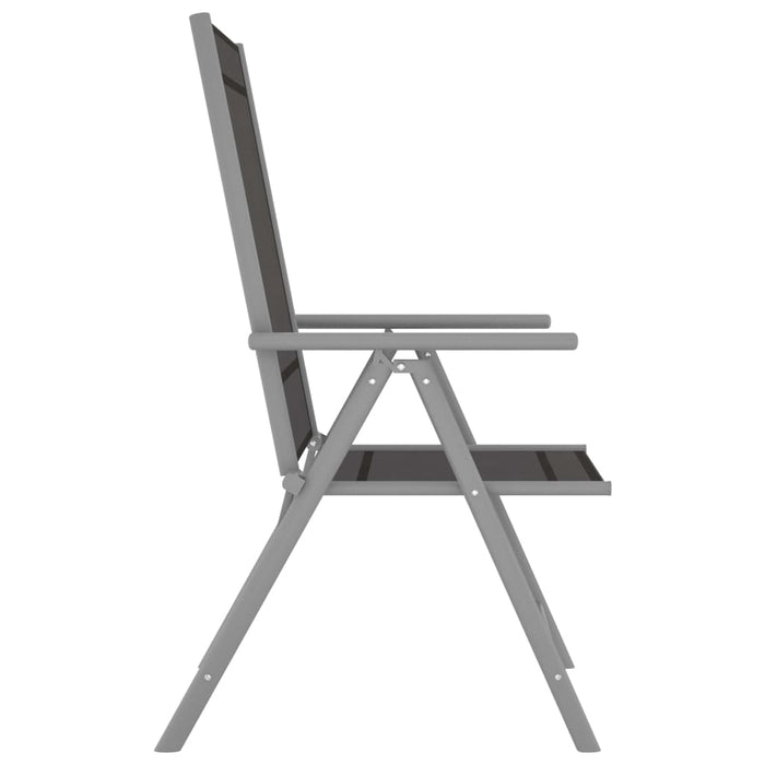 3-tlg. Bistro-Set Aluminium und Textilene Silbern