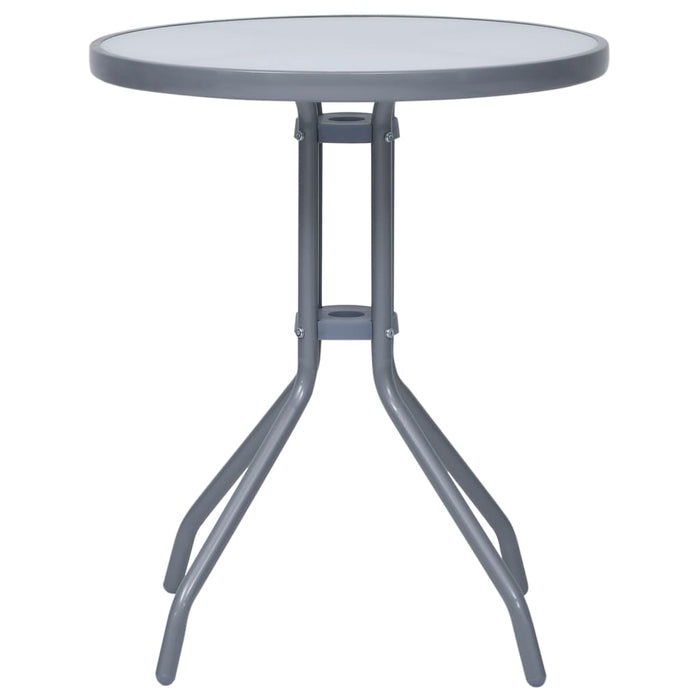 3-tlg. Bistro-Set Aluminium und Textilene Silbern