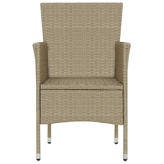 7-tlg. Garten-Essgruppe Poly Rattan Beige