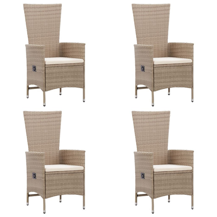 7-tlg. Garten-Essgruppe Poly Rattan Beige