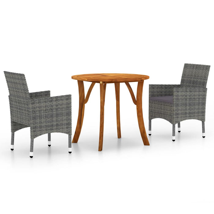 3-tlg. Garten-Essgruppe Grau