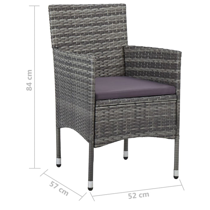 3-tlg. Garten-Essgruppe Grau