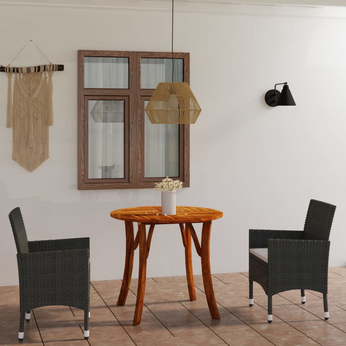 3-tlg. Garten-Essgruppe Braun