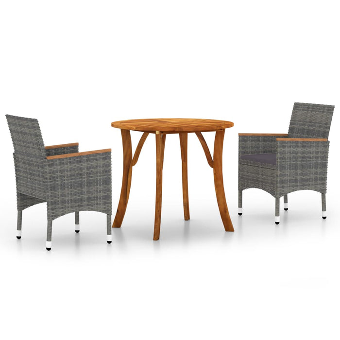 3-tlg. Garten-Essgruppe Grau