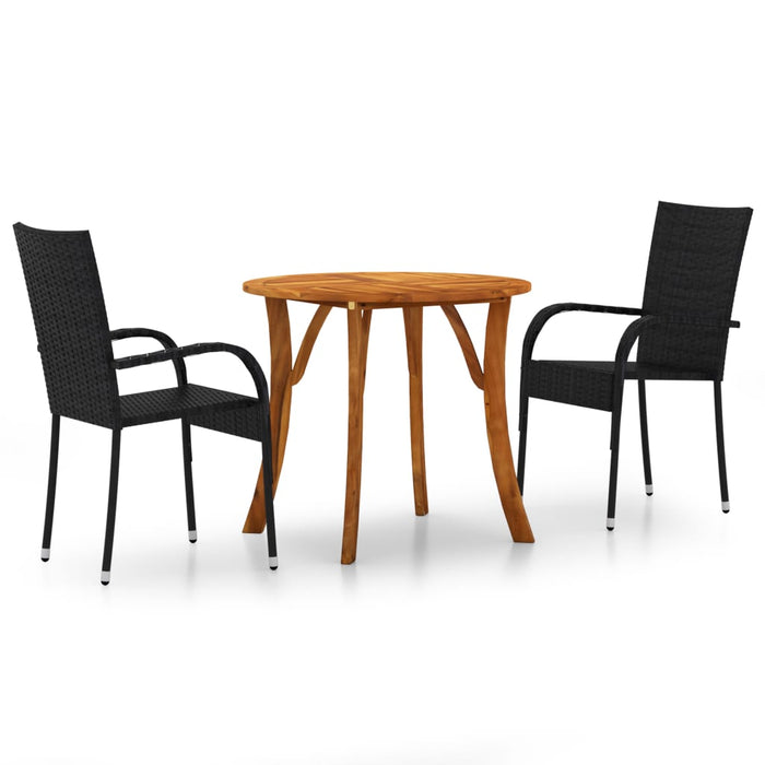 3-tlg. Garten-Essgruppe Schwarz