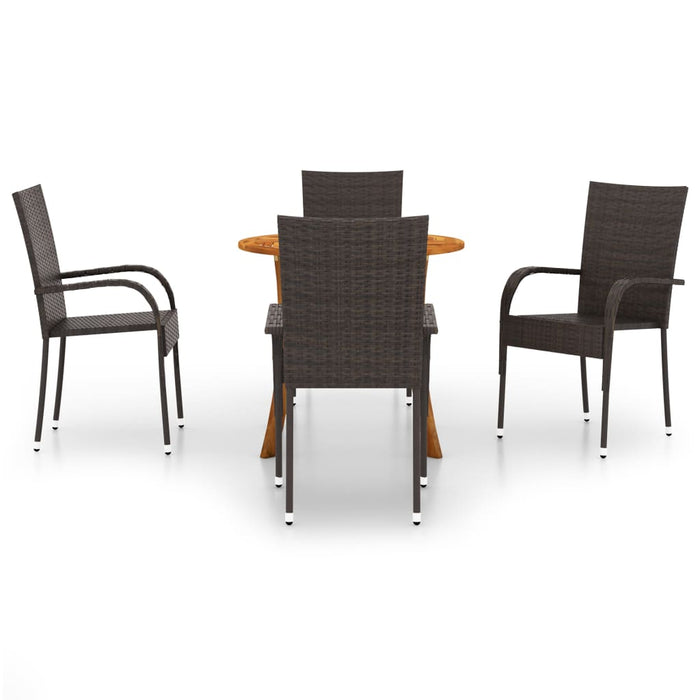 5-tlg. Garten-Essgruppe Braun