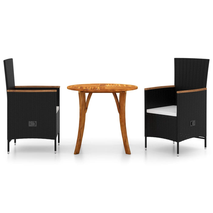 3-tlg. Garten-Essgruppe Schwarz
