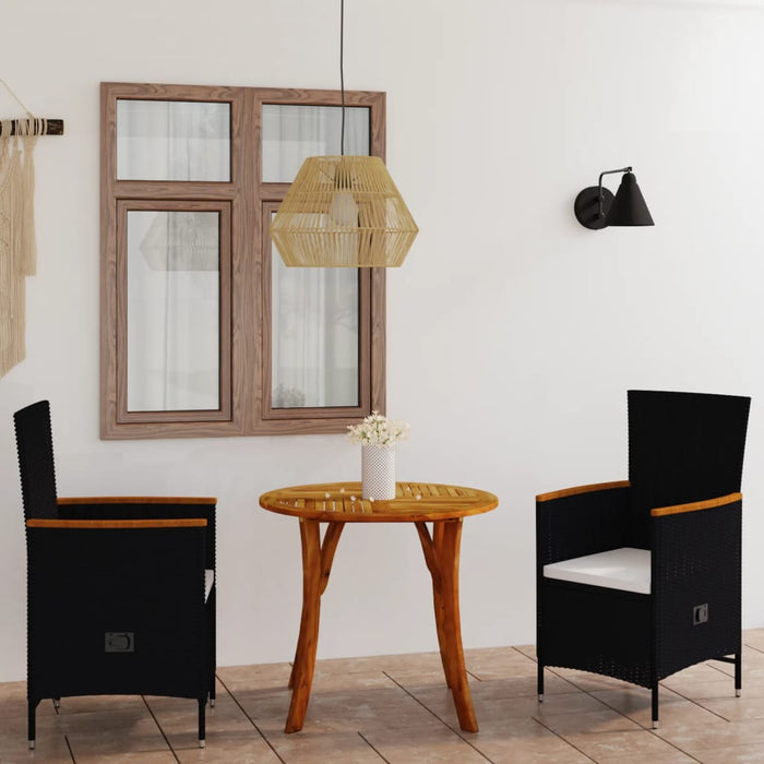 3-tlg. Garten-Essgruppe Schwarz