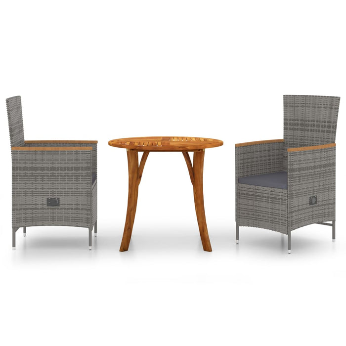 3-tlg. Garten-Essgruppe Grau