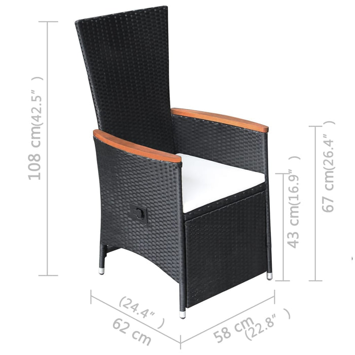 5-tlg. Garten-Essgruppe Schwarz