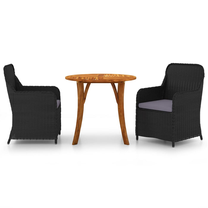 3-tlg. Garten-Essgruppe Schwarz