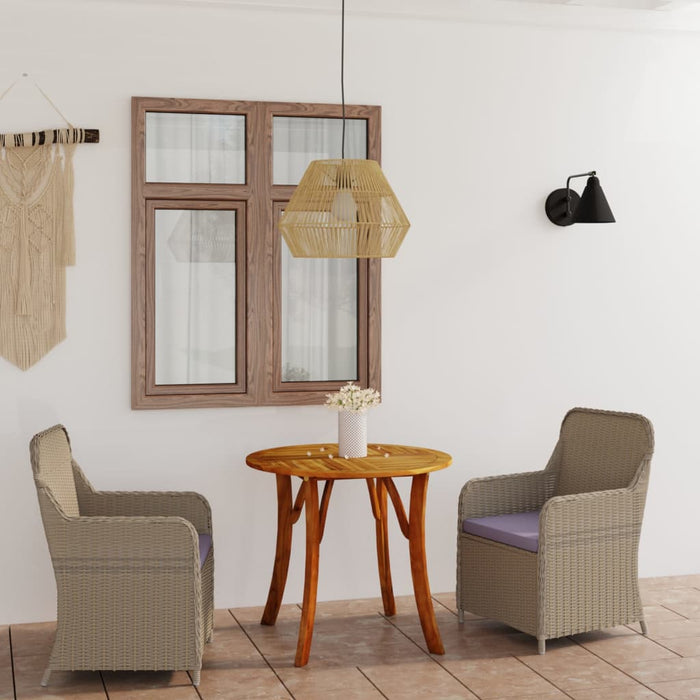 3-tlg. Garten-Essgruppe Braun