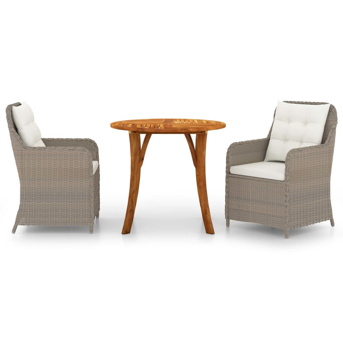 3-tlg. Garten-Essgruppe Braun