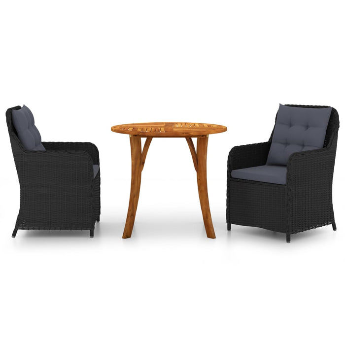 3-tlg. Garten-Essgruppe Schwarz