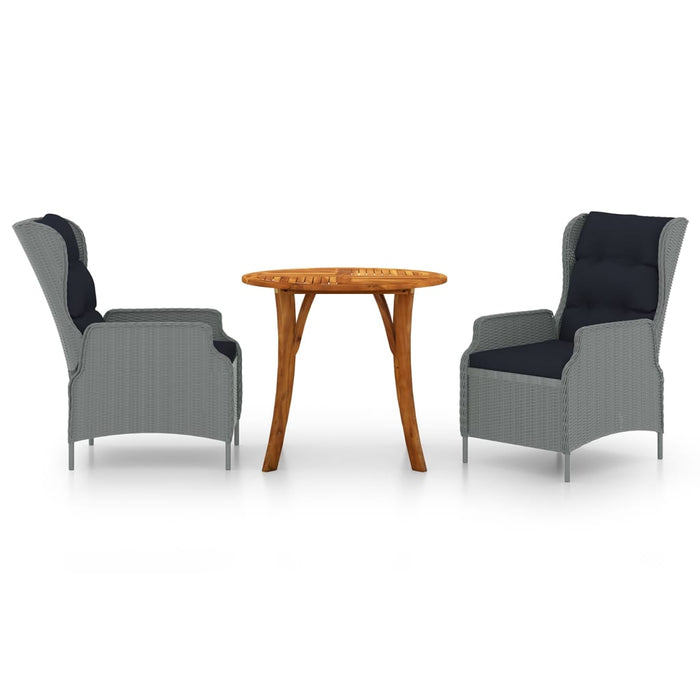 3-tlg. Garten-Essgruppe Hellgrau