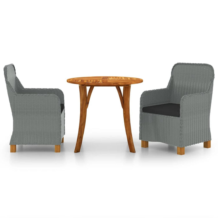 3-tlg. Garten-Essgruppe Hellgrau