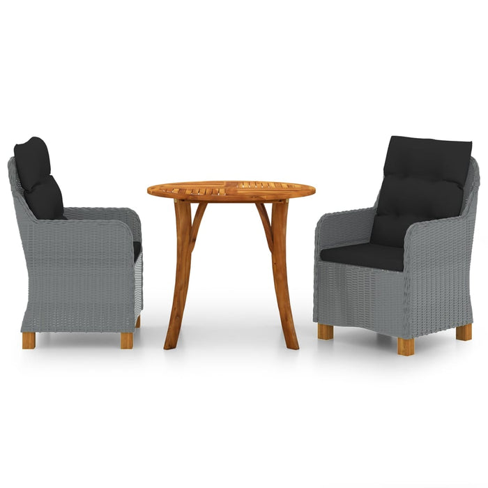 3-tlg. Garten-Essgruppe Hellgrau