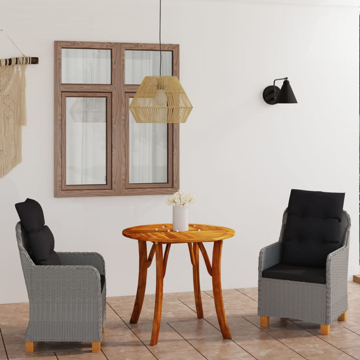 3-tlg. Garten-Essgruppe Hellgrau