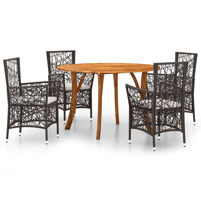 5-tlg. Garten-Essgruppe Braun