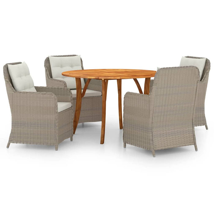 5-tlg. Garten-Essgruppe Braun