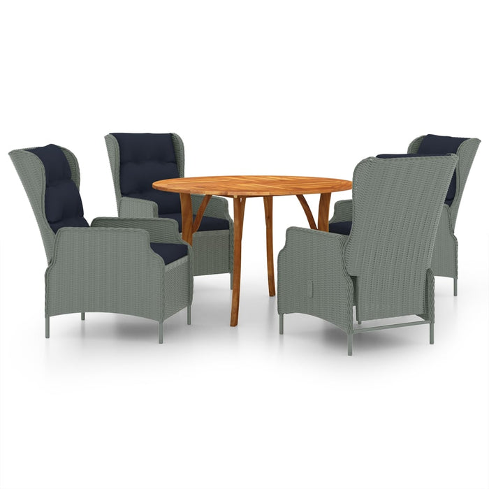 5-tlg. Garten-Essgruppe Hellgrau