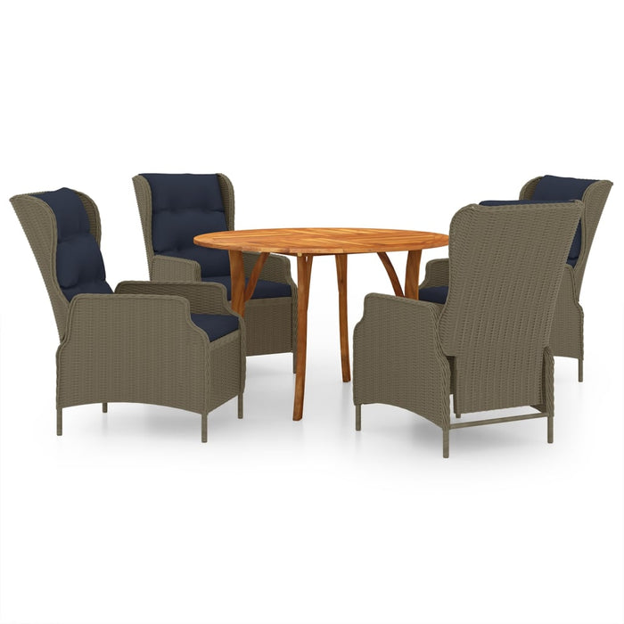 5-tlg. Garten-Essgruppe Braun