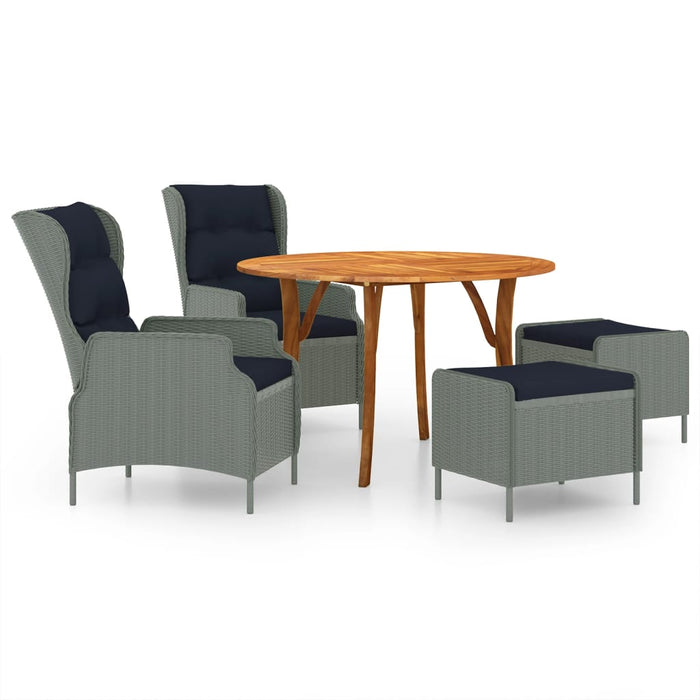 5-tlg. Garten-Essgruppe Hellgrau