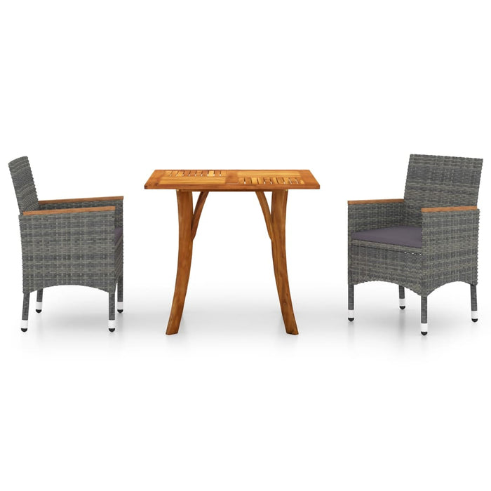 3-tlg. Garten-Essgruppe Grau