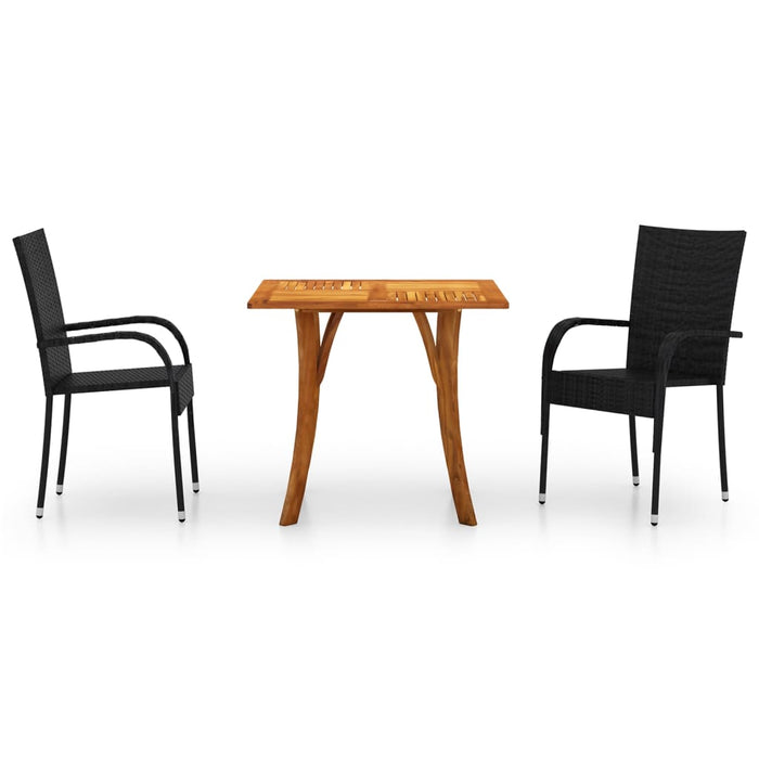 3-tlg. Garten-Essgruppe Schwarz