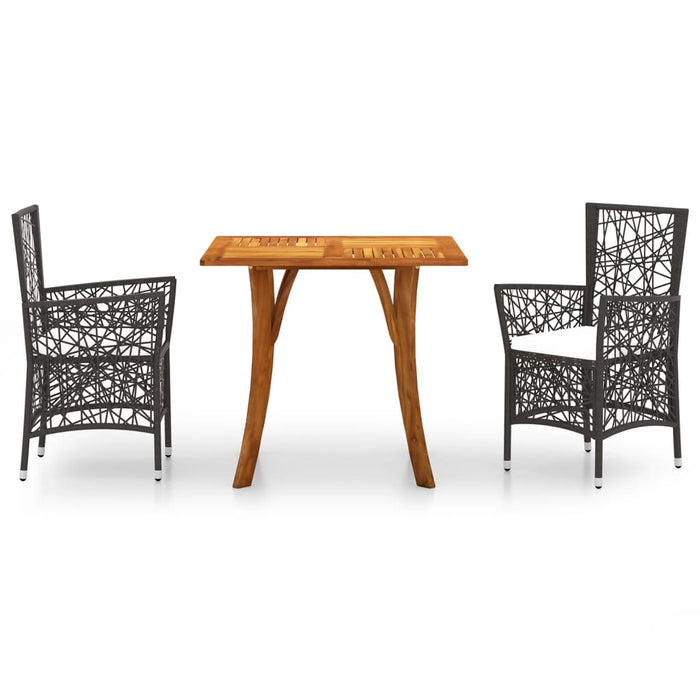 3-tlg. Garten-Essgruppe Braun