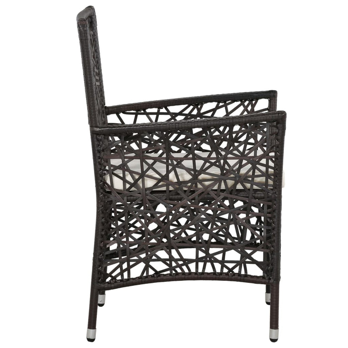 3-tlg. Garten-Essgruppe Braun