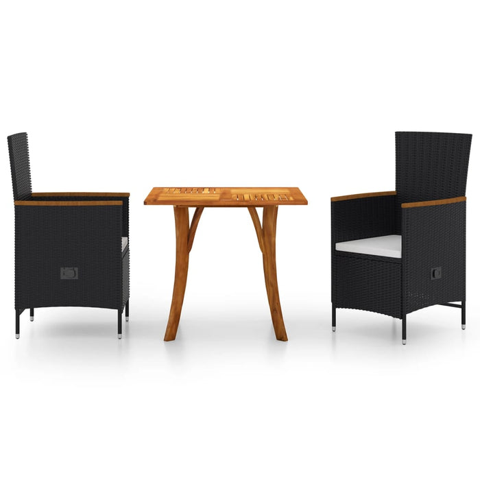 3-tlg. Garten-Essgruppe Schwarz