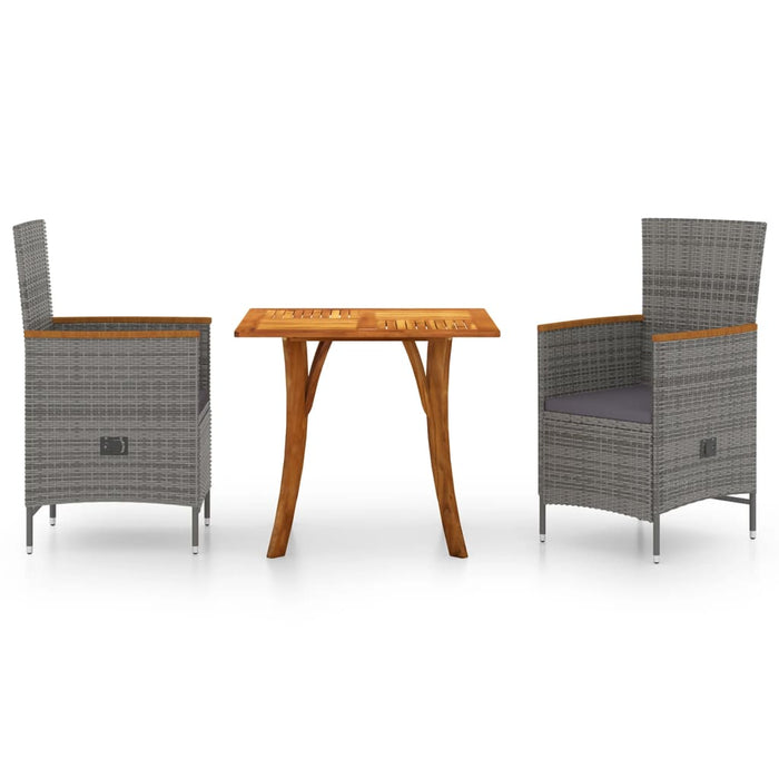 3-tlg. Garten-Essgruppe Grau