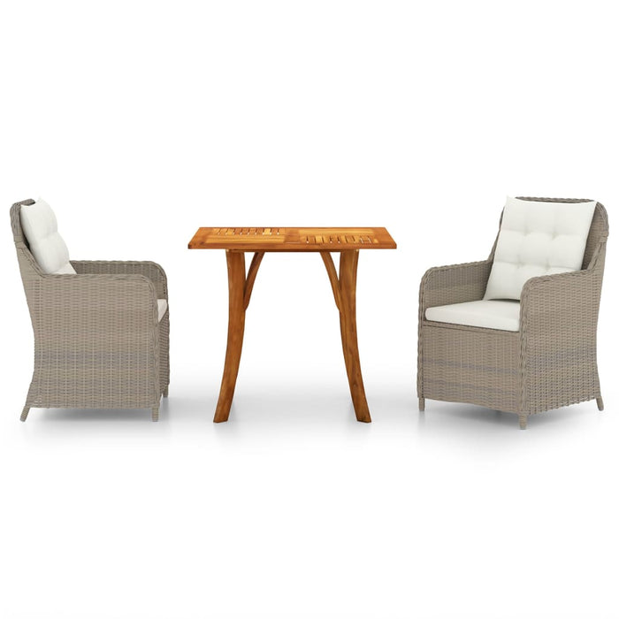 3-tlg. Garten-Essgruppe Braun