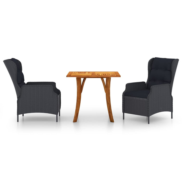 3-tlg. Garten-Essgruppe Dunkelgrau