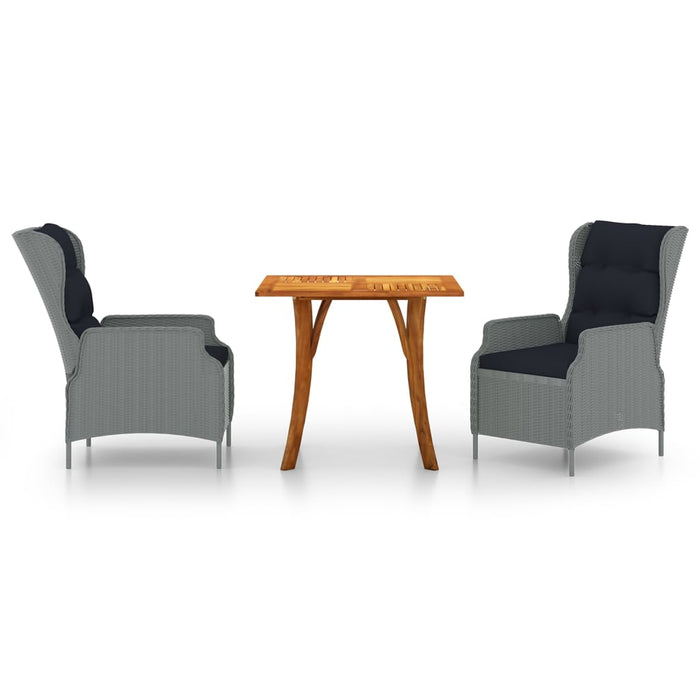 3-tlg. Garten-Essgruppe Hellgrau