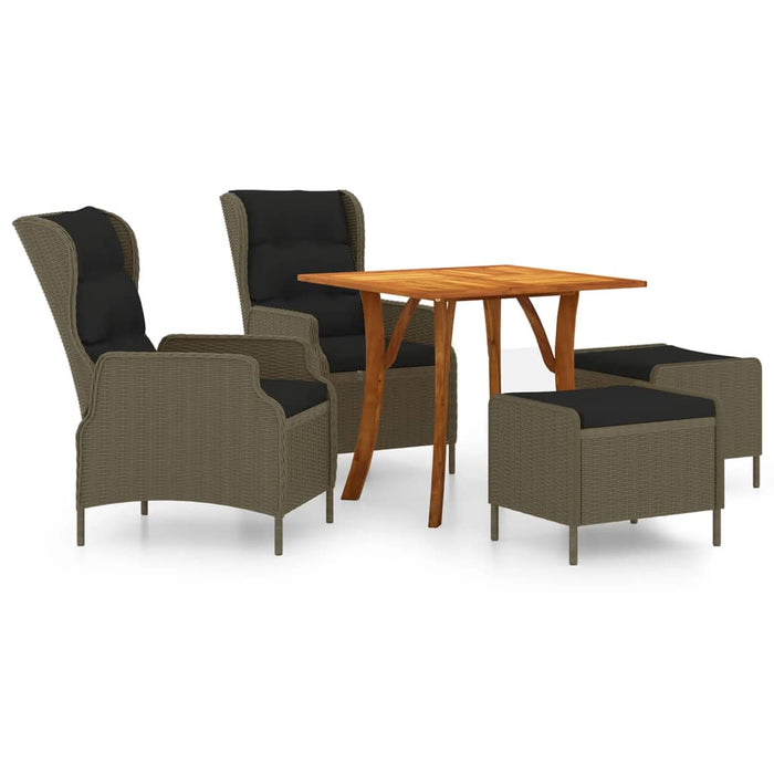 5-tlg. Garten-Essgruppe Braun