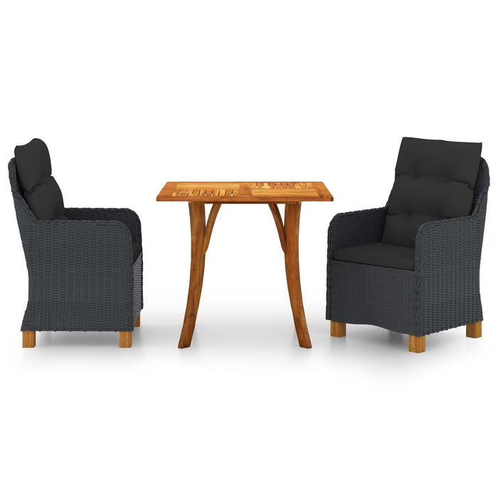 3-tlg. Garten-Essgruppe Dunkelgrau