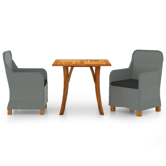 3-tlg. Garten-Essgruppe Hellgrau
