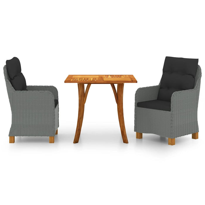 3-tlg. Garten-Essgruppe Hellgrau