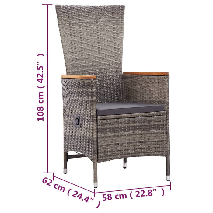 5-tlg. Garten-Essgruppe Grau