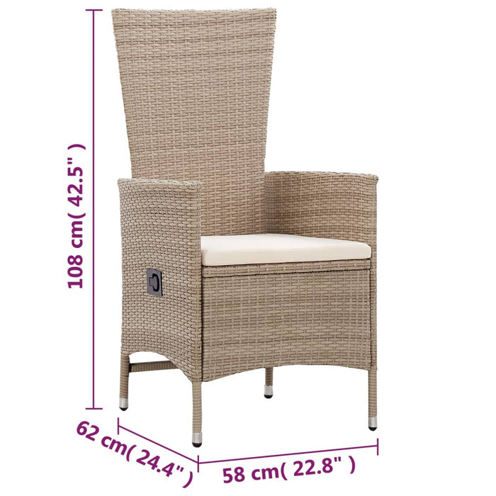 5-tlg. Garten-Essgruppe Beige