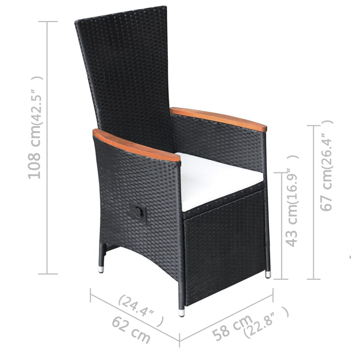 5-tlg. Garten-Essgruppe Schwarz