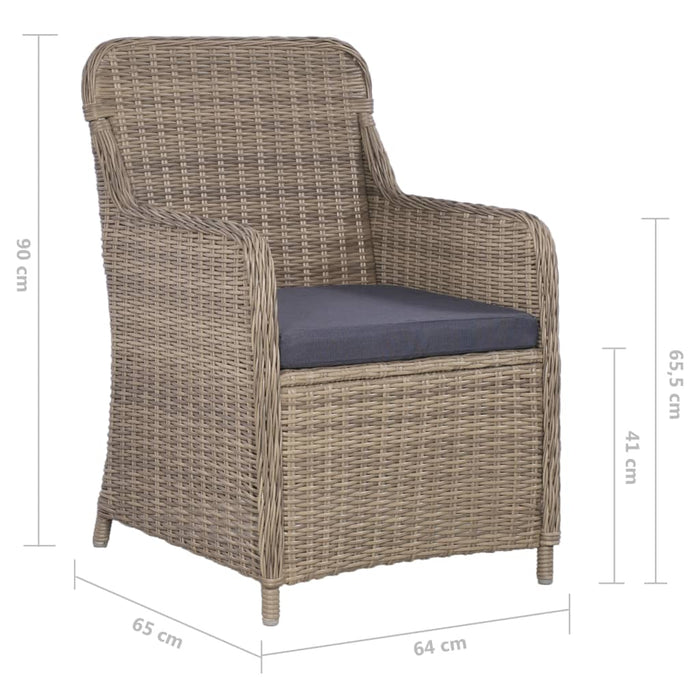 5-tlg. Garten-Essgruppe Braun