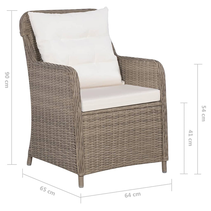 5-tlg. Garten-Essgruppe Braun