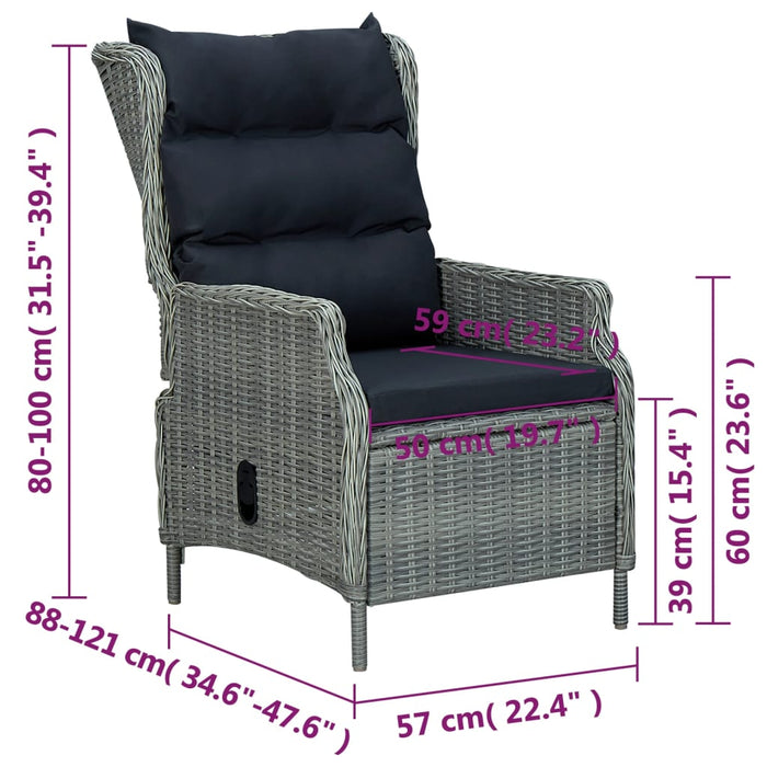 5-tlg. Garten-Essgruppe Hellgrau